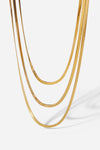 Triple-Layered Snake Chain Necklace Gold One Size Necklaces - Tophatter Daily Deals