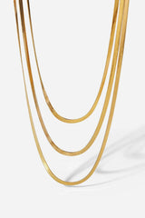Triple-Layered Snake Chain Necklace Gold One Size Necklaces - Tophatter Daily Deals