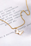 Butterfly Pendant Copper 14K Gold-Plated Necklace Necklaces - Tophatter Daily Deals
