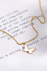 Butterfly Pendant Copper 14K Gold-Plated Necklace Necklaces - Tophatter Daily Deals