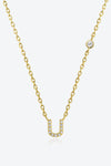 Q To U Zircon 925 Sterling Silver Necklace U Gold One Size Necklaces - Tophatter Daily Deals