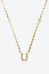 Q To U Zircon 925 Sterling Silver Necklace U Gold One Size Necklaces - Tophatter Daily Deals