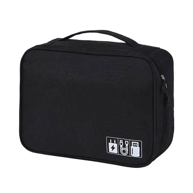 Cable Storage Bag Waterproof Digital Electronic Organizer Black Storage & Organization - Tophatter Daily Deals