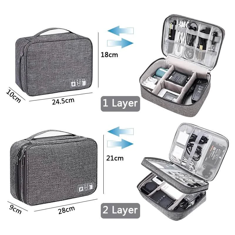 Cable Storage Bag Waterproof Digital Electronic Organizer Storage & Organization - Tophatter Daily Deals