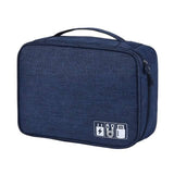 Cable Storage Bag Waterproof Digital Electronic Organizer Navy Storage & Organization - Tophatter Daily Deals