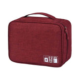 Cable Storage Bag Waterproof Digital Electronic Organizer Red Storage & Organization - Tophatter Daily Deals
