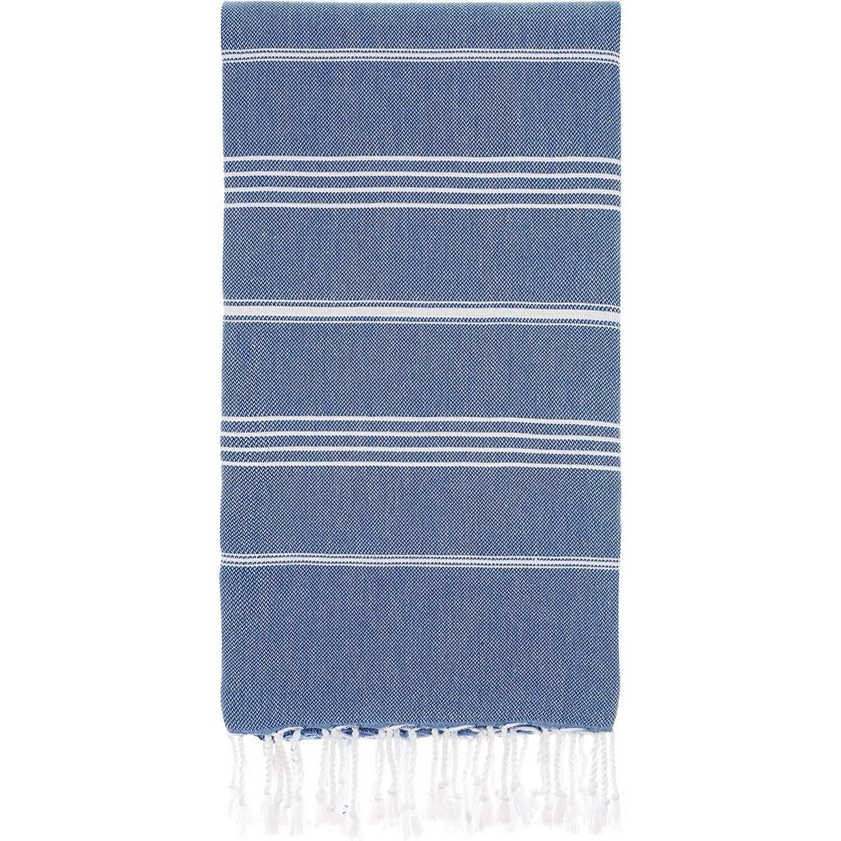 Cacala Pure Series Lightweight 100% Turkish Cotton Super Soft Peshtemal Luxury Bath Towel Blue Bath - Tophatter Daily Deals