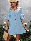 V-Neck Half Sleeve Mini Dress Casual Dresses - Tophatter Daily Deals