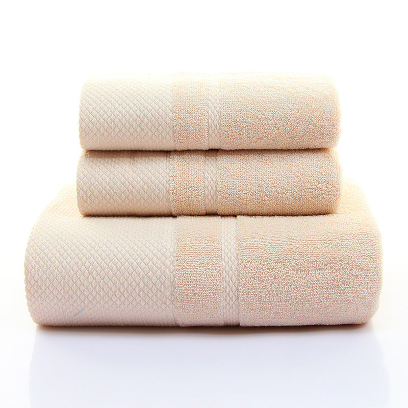 Bath Towel Three-piece Gift Box Light brown 0 - Tophatter Daily Deals