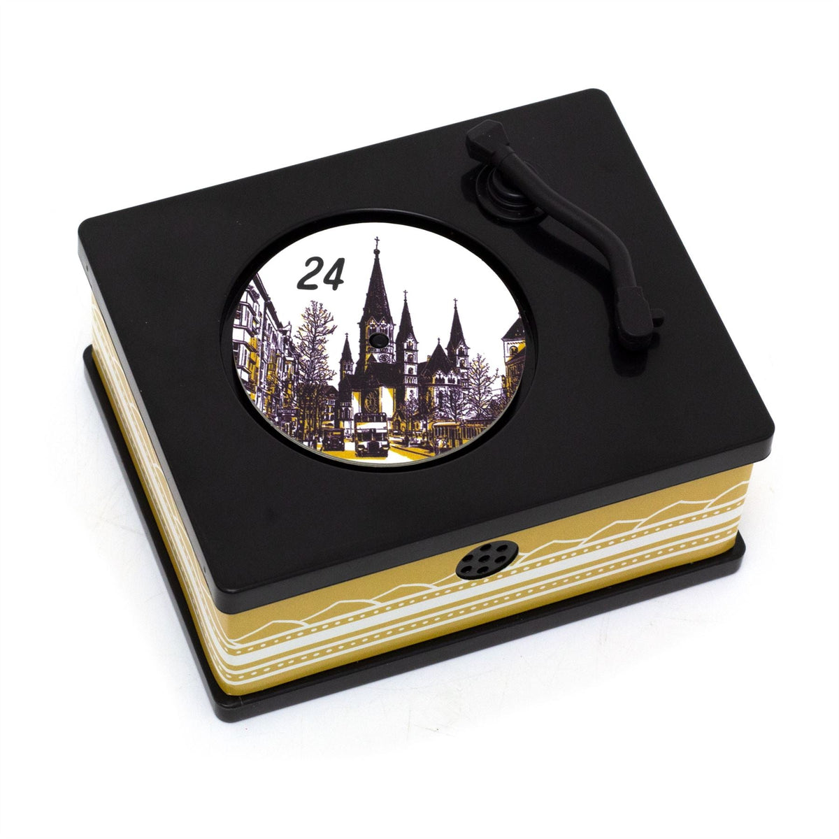 Jazz Gramophone Christmas Advent Calendar | Mini Musical Music Box with 24 Songs Advent Calendar - Tophatter Daily Deals
