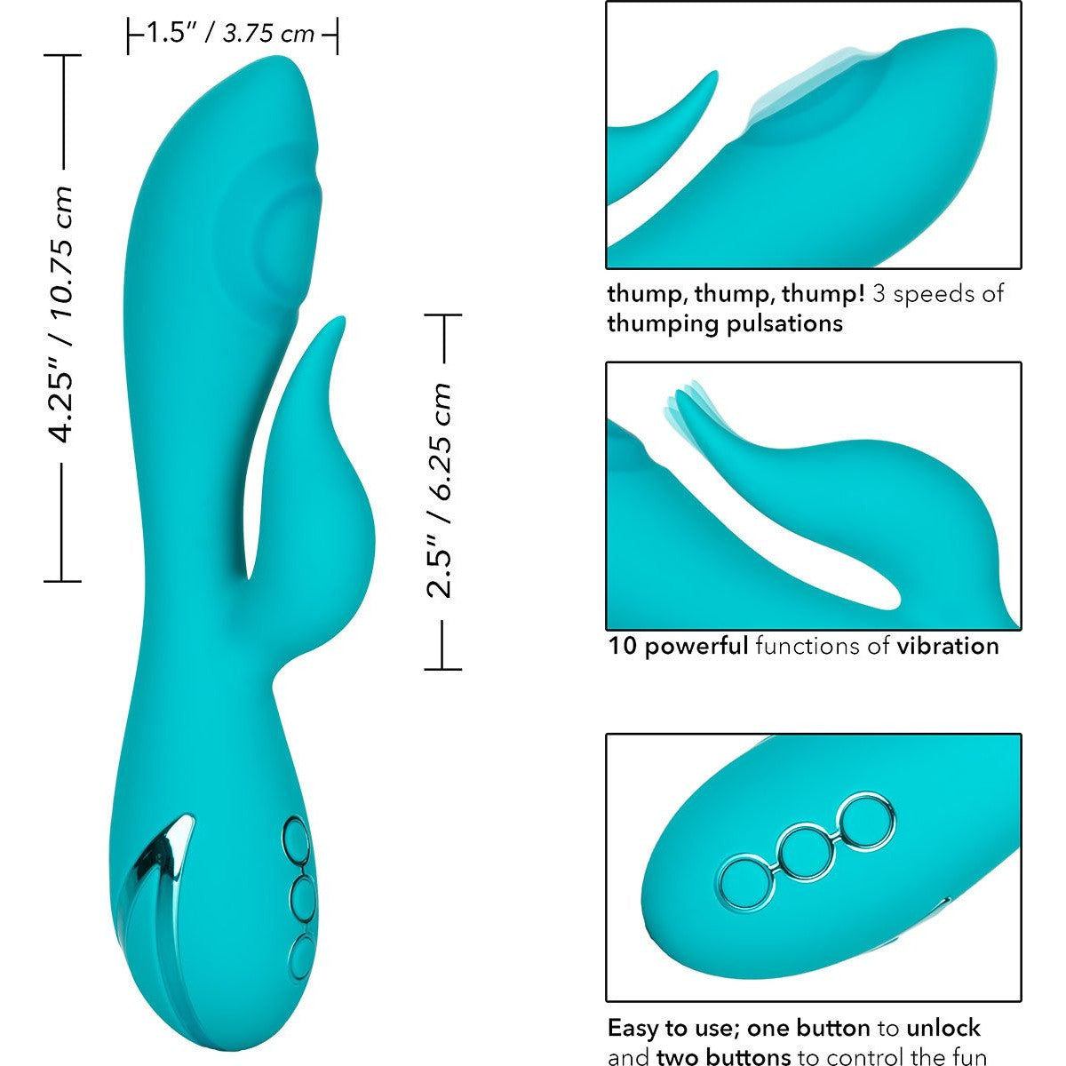 California Dreaming Santa Monica Starlet Vibe in Teal Clitoral G-Spot Vibrator - Tophatter Daily Deals