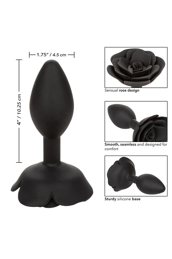 Cal Exotics - Forbidden - Large Rose Silicone Anal Plug - Black Sex Toy - Tophatter Daily Deals