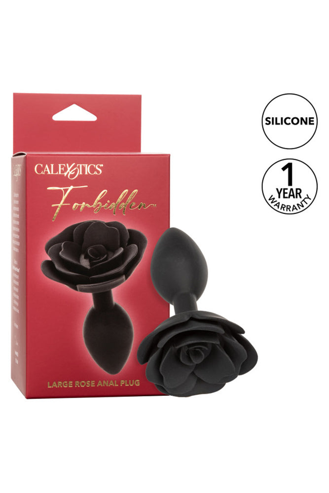 Cal Exotics - Forbidden - Large Rose Silicone Anal Plug - Black Sex Toy - Tophatter Daily Deals