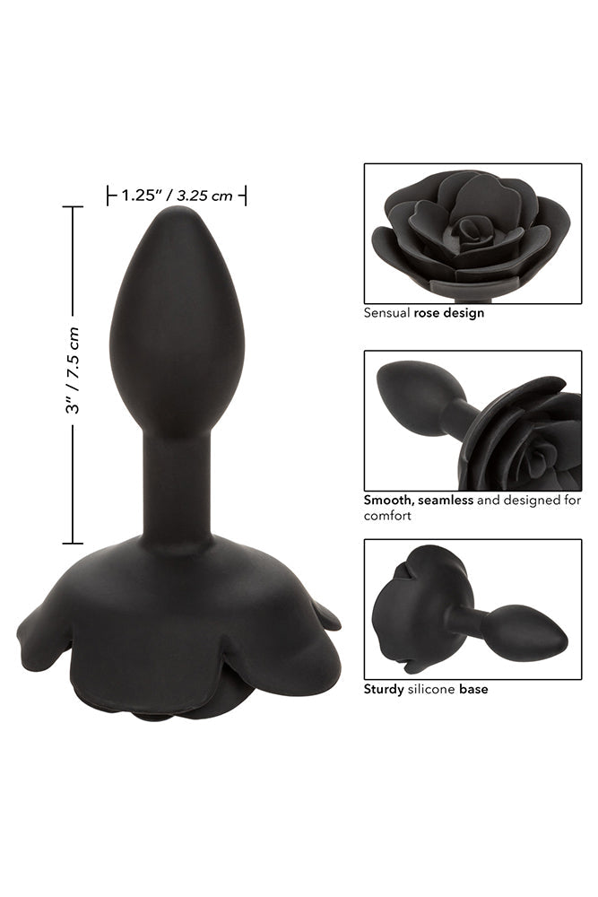 Cal Exotics - Forbidden - Small Rose Silicone Anal Plug - Black Sex Toy - Tophatter Daily Deals