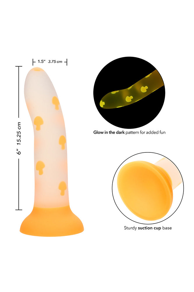 Cal Exotics - Glow Stick - 6" Mushroom Dildo - Orange/Clear Sex Toy - Tophatter Daily Deals
