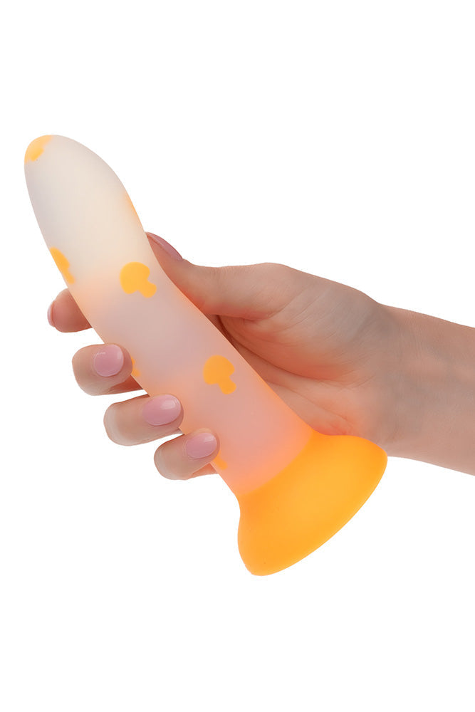 Cal Exotics - Glow Stick - 6" Mushroom Dildo - Orange/Clear Sex Toy - Tophatter Daily Deals