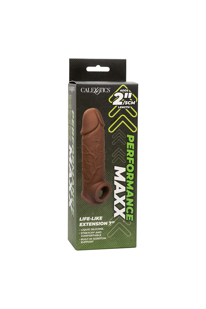 Cal Exotics - Performance Maxx - Life-Like Penis Extension 7" - Brown Sex Toy - Tophatter Daily Deals
