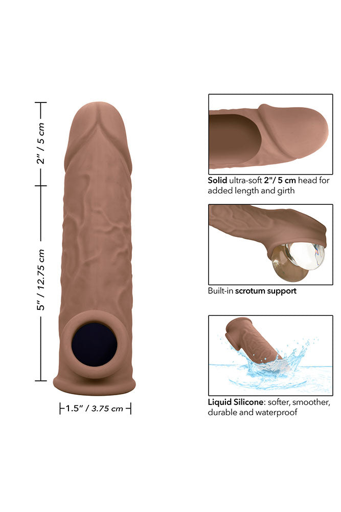 Cal Exotics - Performance Maxx - Life-Like Penis Extension 7" - Brown Sex Toy - Tophatter Daily Deals