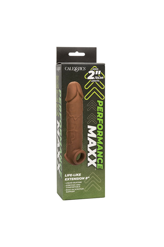 Cal Exotics - Performance Maxx - Life-Like Penis Extension 8" - Brown Sex Toy - Tophatter Daily Deals