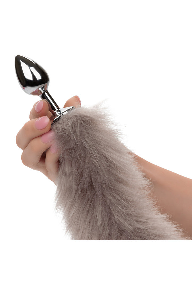 Cal Exotics - Running Wild - Grey Tail Anal Plug - Grey/Silver Sex Toy - Tophatter Daily Deals
