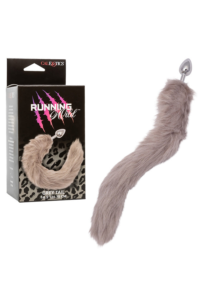 Cal Exotics - Running Wild - Grey Tail Anal Plug - Grey/Silver Sex Toy - Tophatter Daily Deals