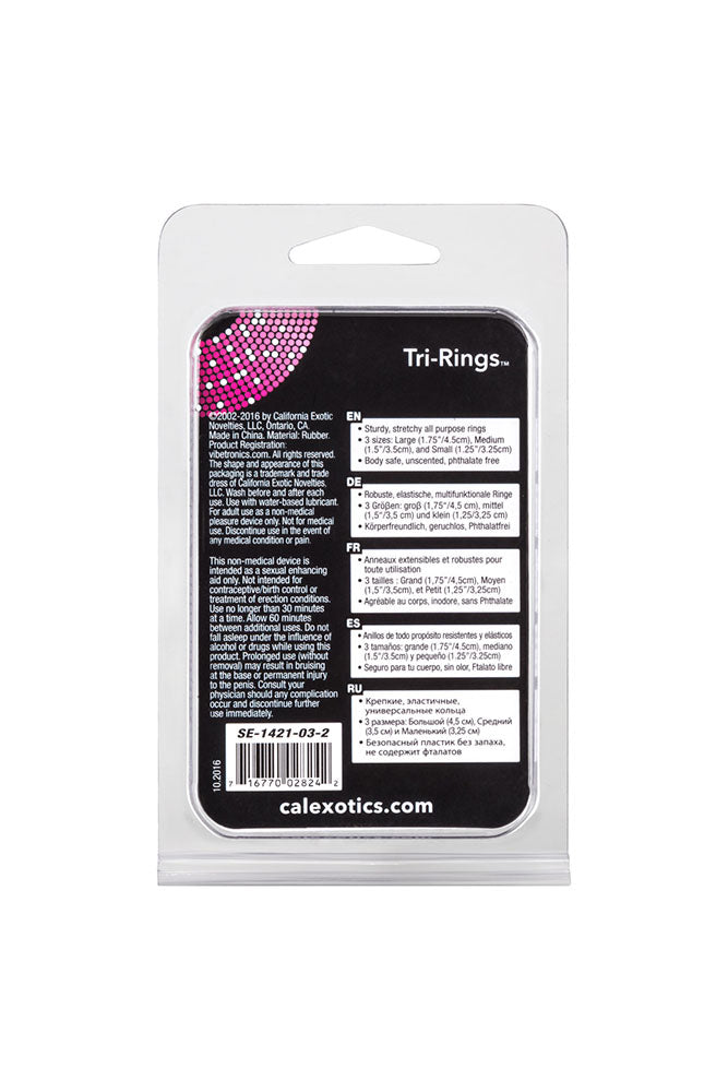 Cal Exotics - Tri-Rings Cock Ring Set - Black Sex Toy - Tophatter Daily Deals