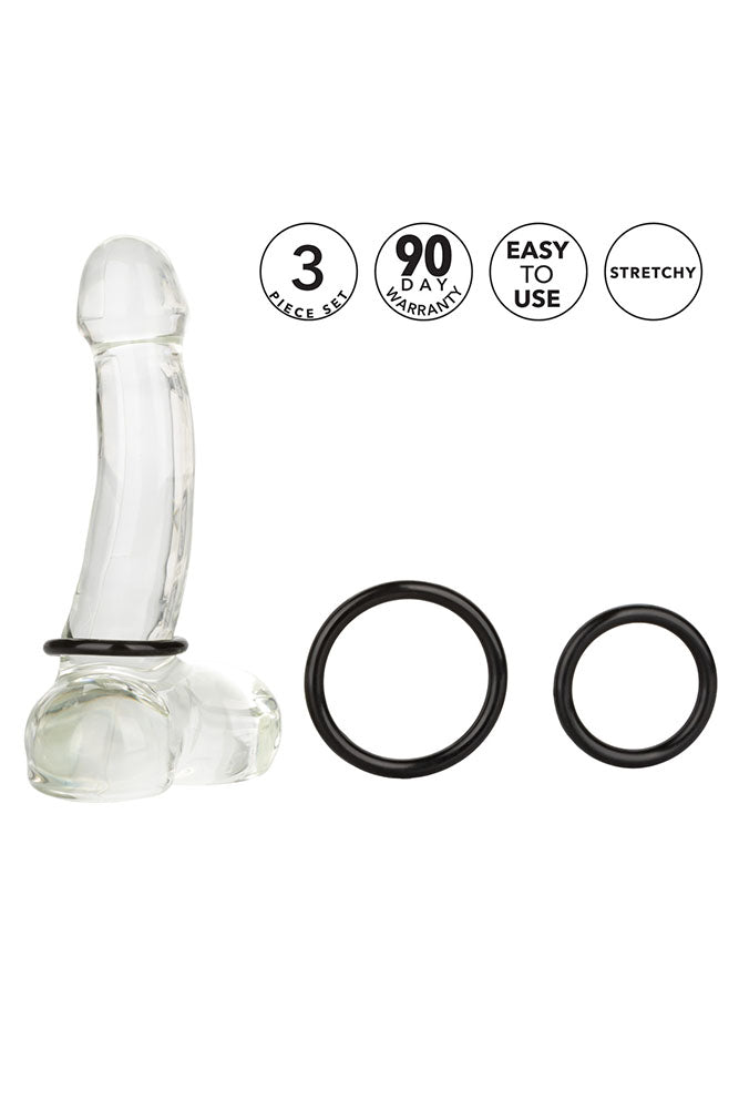 Cal Exotics - Tri-Rings Cock Ring Set - Black Sex Toy - Tophatter Daily Deals