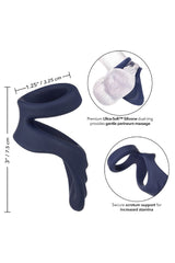 Cal Exotics - Viceroy - Perineum Dual Cock Ring - Blue Sex Toy - Tophatter Daily Deals