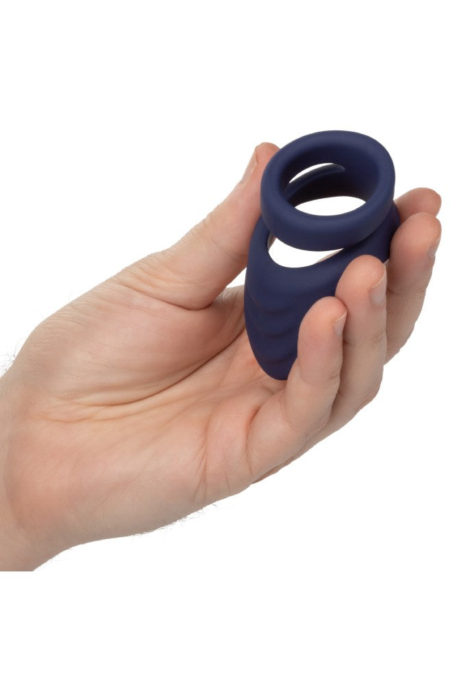 Cal Exotics - Viceroy - Perineum Dual Cock Ring - Blue Sex Toy - Tophatter Daily Deals