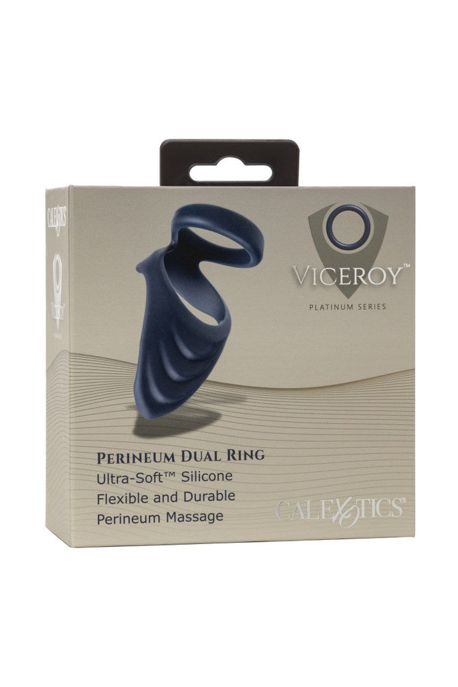 Cal Exotics - Viceroy - Perineum Dual Cock Ring - Blue Sex Toy - Tophatter Daily Deals