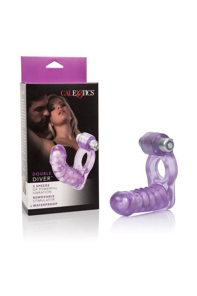 Cal Exotics - Couples Enhancer - Double Diver Cock Ring - Purple Sex Toy - Tophatter Daily Deals