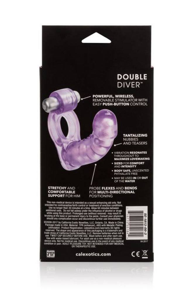 Cal Exotics - Couples Enhancer - Double Diver Cock Ring - Purple Sex Toy - Tophatter Daily Deals