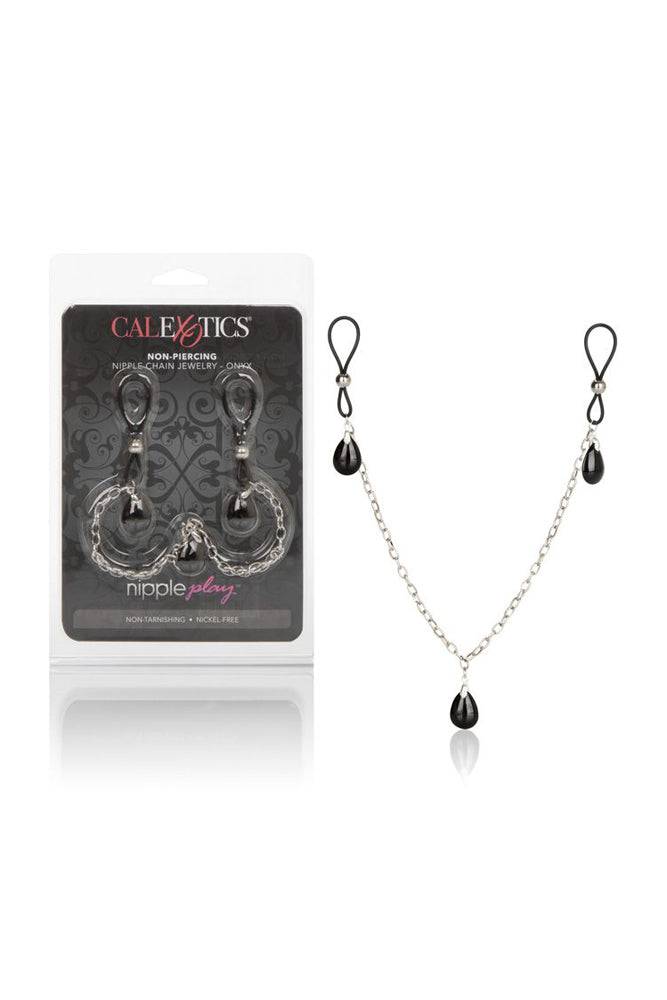Cal Exotics - Nipple Play - Non-Piercing Nipple Chain Jewelry - Onyx BDSM - Tophatter Daily Deals