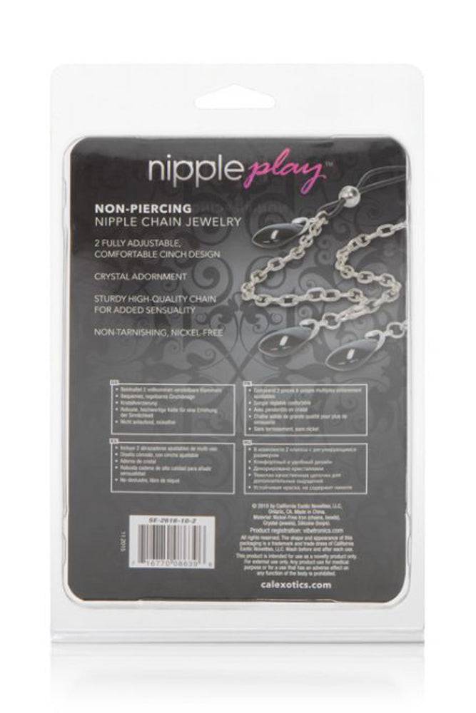 Cal Exotics - Nipple Play - Non-Piercing Nipple Chain Jewelry - Onyx BDSM - Tophatter Daily Deals