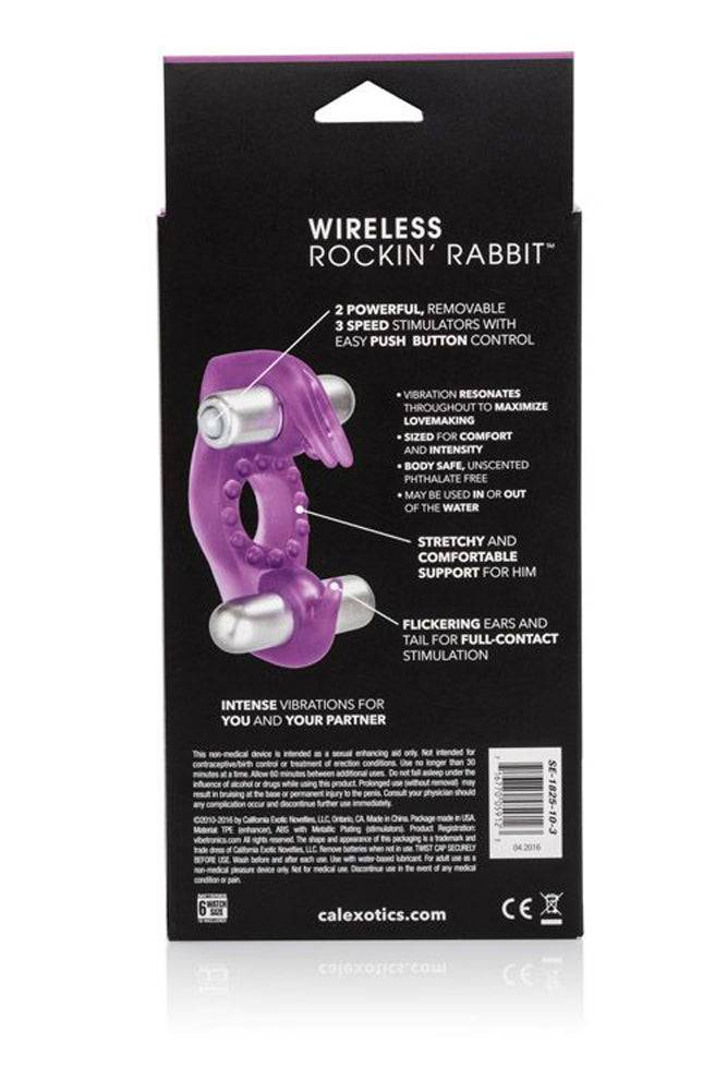 Cal Exotics - Couples Enhancers - Wireless Rockin' Rabbit Dual Cock Ring - Purple Sex Toy - Tophatter Daily Deals