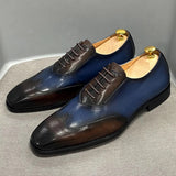 Calfskin Handmade Business Office Lace-up Mens Dress Shoes Men Shoes - Tophatter Daily Deals