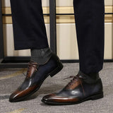 Calfskin Handmade Business Office Lace-up Mens Dress Shoes Men Shoes - Tophatter Daily Deals