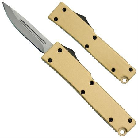 California Legal Mini OTF Dual Action Automatic Knife - Gold Hornet Knife-OTF - Tophatter Daily Deals