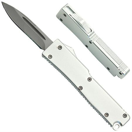 California Legal Mini OTF Dual Action Automatic Knife - Silver Hornet Knife-OTF - Tophatter Daily Deals