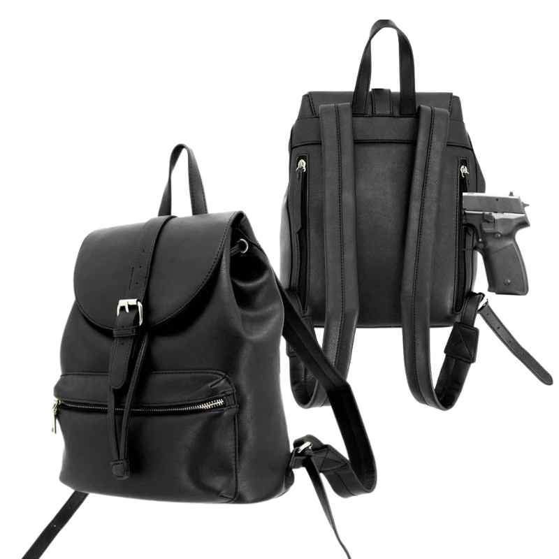 Cameleon® Amelia Concealed Carry Backpack Purse Black Handgun Purses - Tophatter Daily Deals