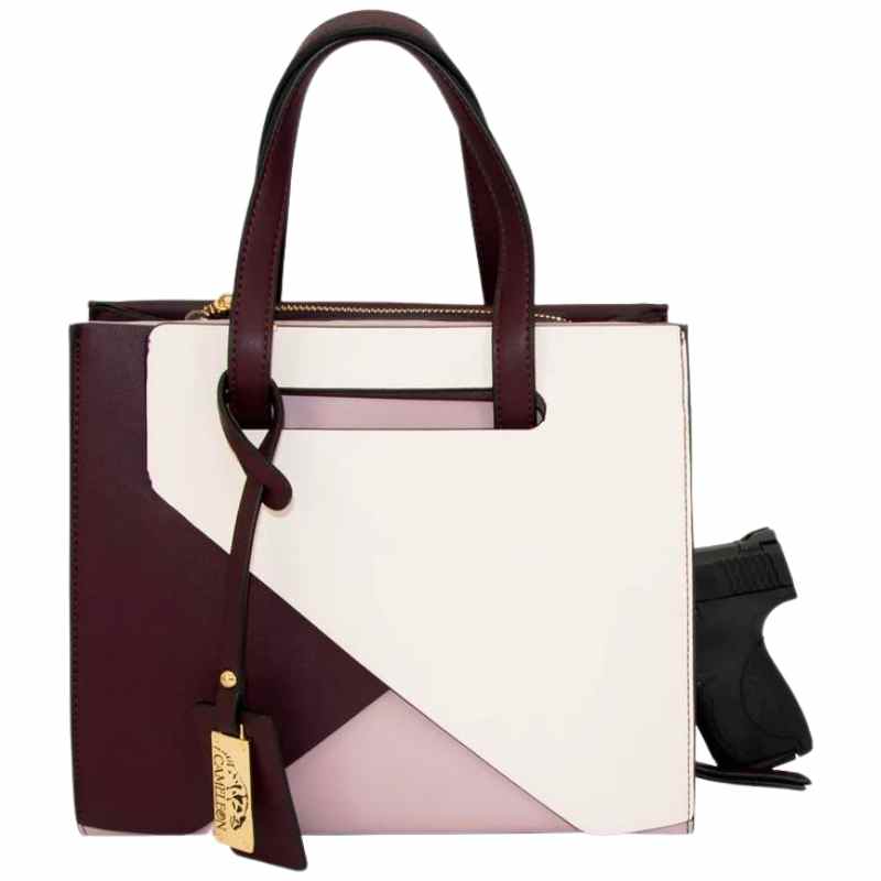 Cameleon® Mia Conceal Carry Handbag with Crossbody Strap Purple Handgun Purses - Tophatter Daily Deals