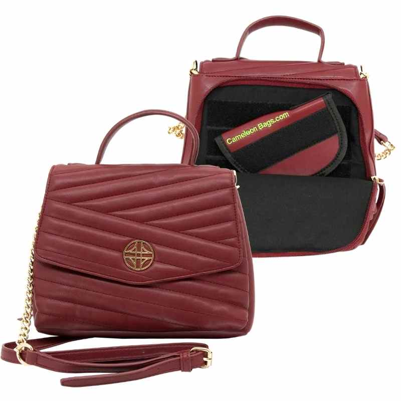 Cameleon® Venus Conceal Carry Over Shoulder Purse Maroon Handgun Purses - Tophatter Daily Deals