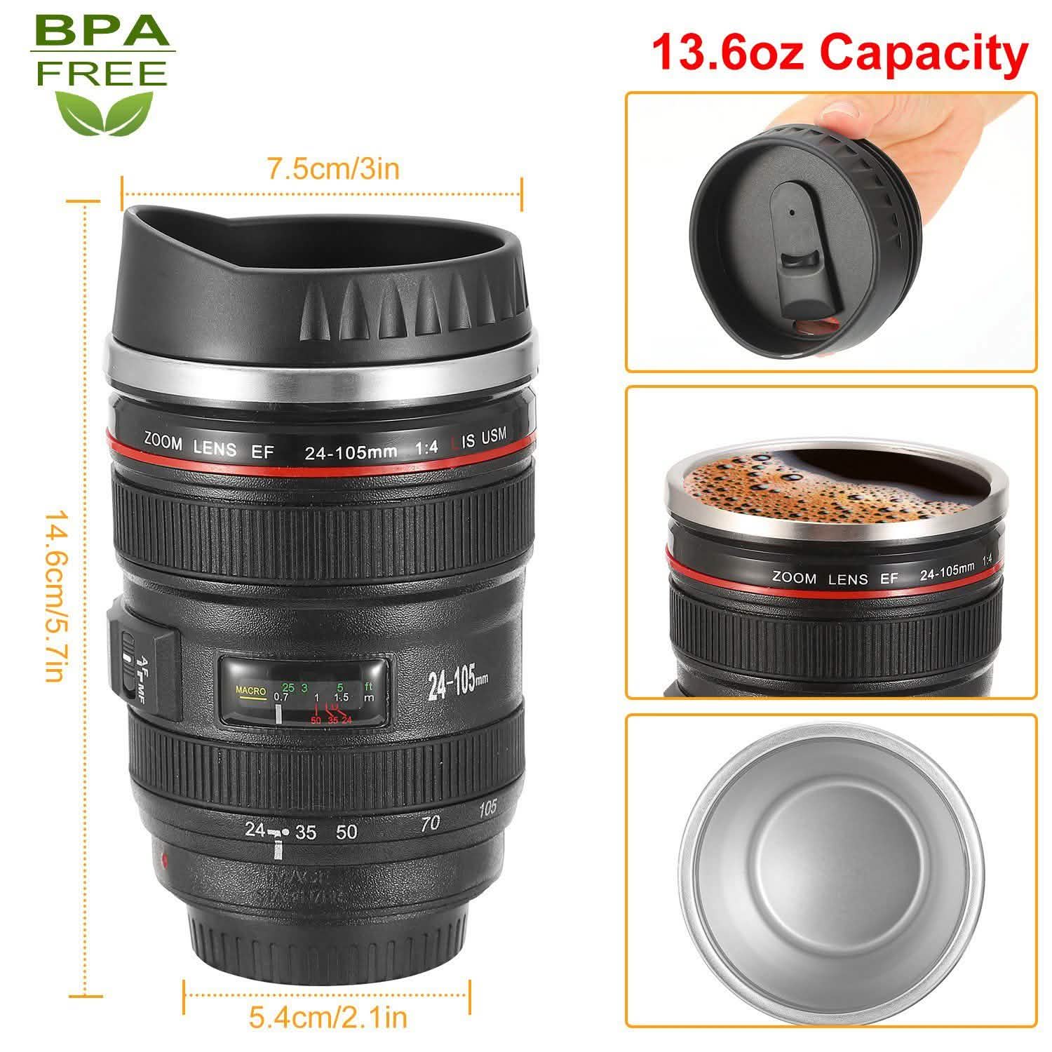 Camera Lens Coffee Mug Cup 13.6oz Outdoor Recreation - Tophatter Daily Deals
