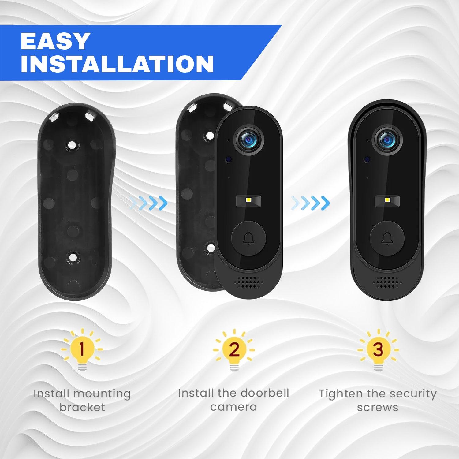 Wifi Video Doorbell - Smart Wireless Security Ring Phone Camera Door Bell Intercom HD Advanced Motion Detection Security Camera Bell Home - Tophatter Daily Deals