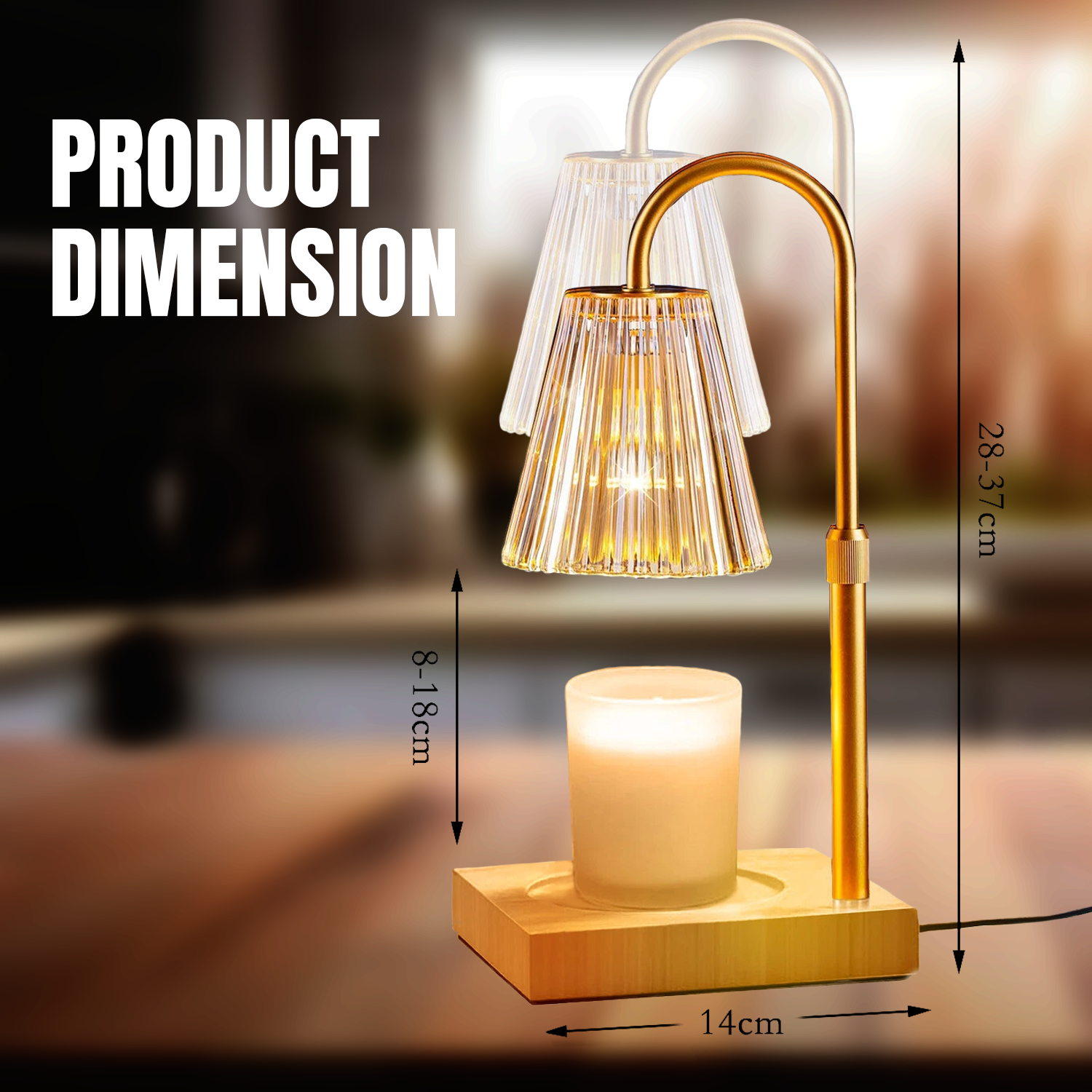 Candle Warmer Lamp – Height Adjustable Dimmable Lamp with Remote & Timer Candle Lamps - Tophatter Daily Deals