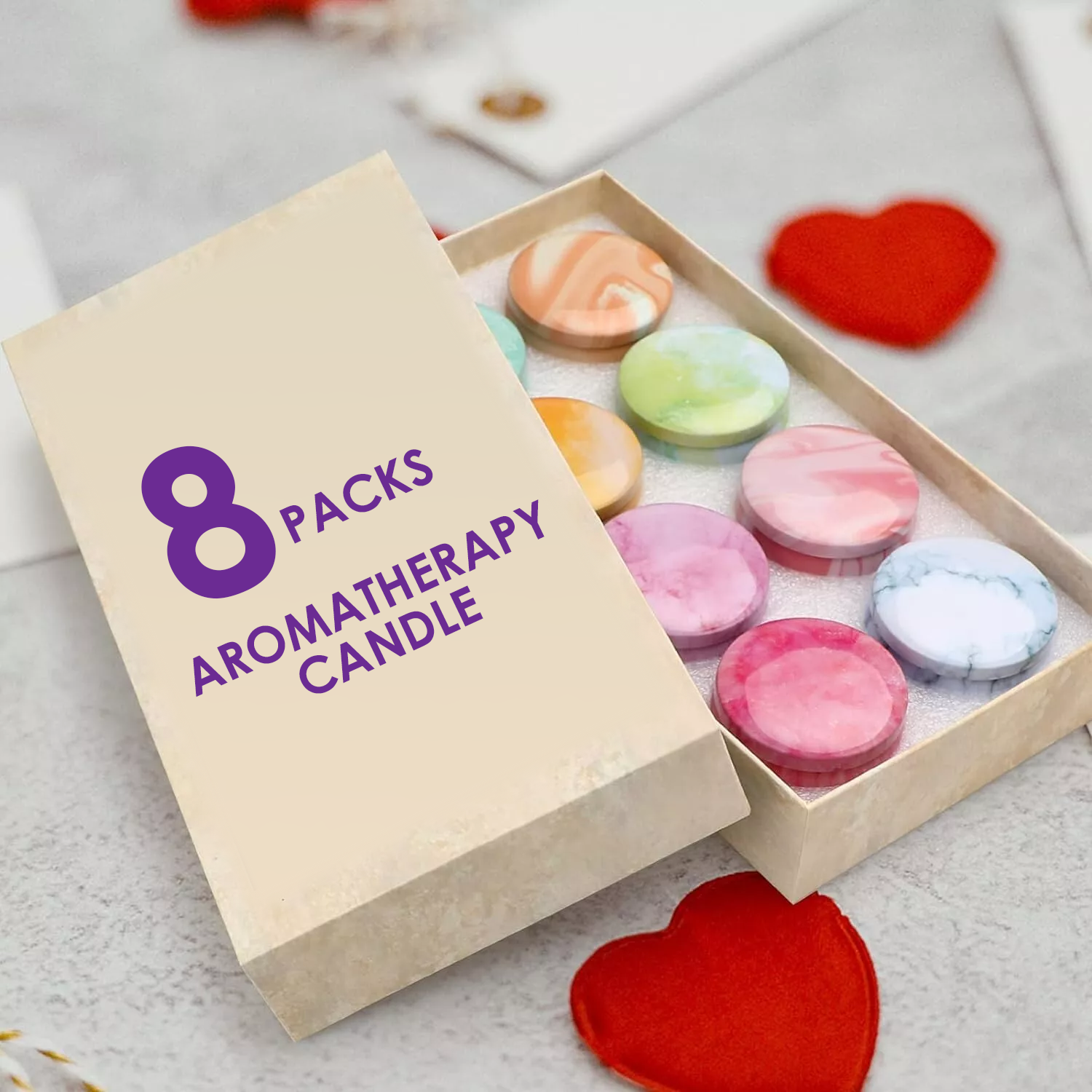 Aromatherapy Oil Candles - 8 Pack Scented Candles Gifts Set 120 Hours Burning Time Home - Tophatter Daily Deals