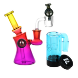 Candy Craze Dab Rig, Oil Reclaimer, & Carb Cap Bundle Fruit Punch Transparent Blue Glass Sale Bundles - Tophatter Daily Deals