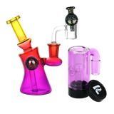 Candy Craze Dab Rig, Oil Reclaimer, & Carb Cap Bundle Fruit Punch Transparent Purple Glass Sale Bundles - Tophatter Daily Deals