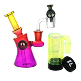 Candy Craze Dab Rig, Oil Reclaimer, & Carb Cap Bundle Fruit Punch Transparent Yellow Glass Sale Bundles - Tophatter Daily Deals