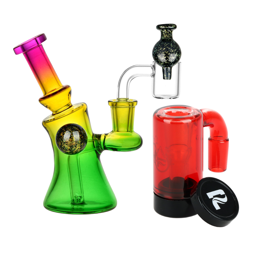 Candy Craze Dab Rig, Oil Reclaimer, & Carb Cap Bundle Gummy Bear Transparent Red Glass Sale Bundles - Tophatter Daily Deals